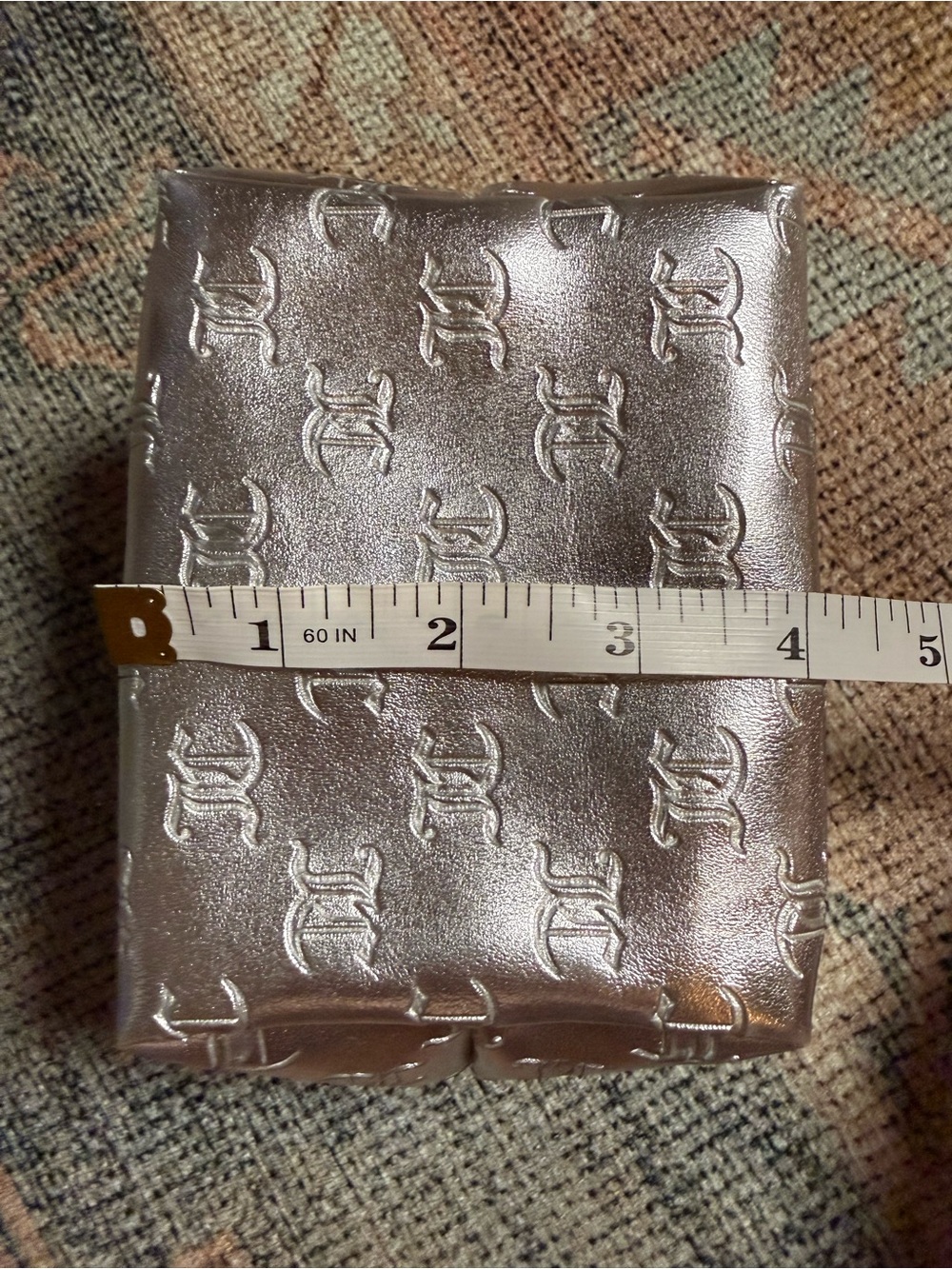 Juicy Couture Metallic Silver Embossed Makeup bag - Picture 6 of 7